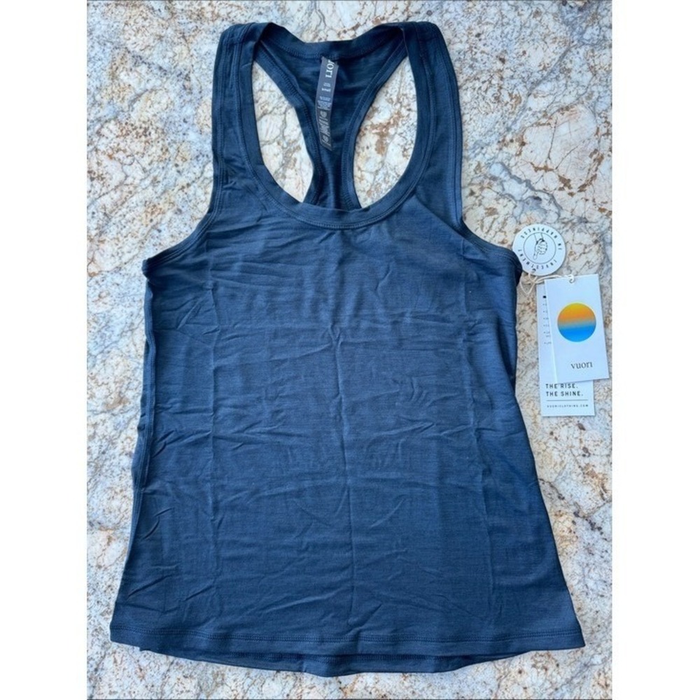 Vuori Lux Performance Tank Ink Heather Size Small NWT blue
